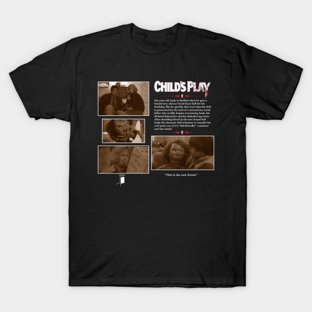 Child's Play (1988) Synopsis Design T-Shirt by Black Door Apparel 